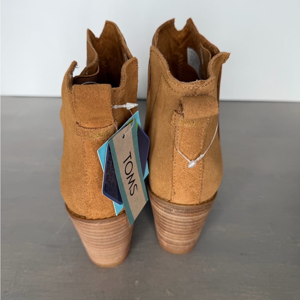 TOMS Kelsey Boots Womens Size 9 Tan Brown  Suede Wedge Ankle Booties NWT - Picture 6 of 11